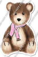 Teddy Bear Wearing Baby Pink Scarf