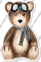 Teddy Bear Wearing Black Aviator Goggles