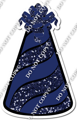 Navy Blue Sparkle & Flat Navy Blue Party Hat w/ Variants