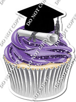 Purple - Blank Graduation Cap Cupcake