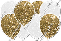 White & Gold Sparkle Horizontal Balloon Panel