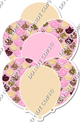 Mermaid - Flat Baby Pink Balloon Bundle