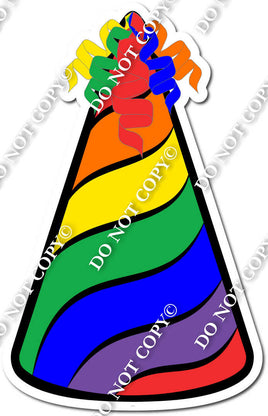 Flat Rainbow Party Hat w/ Variants