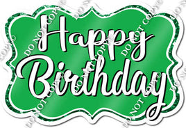 Flat Green Happy Birthday Statement w/ Variant