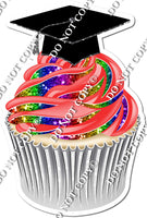 Rainbow Cupcake with Graduation Cap w/ Variants