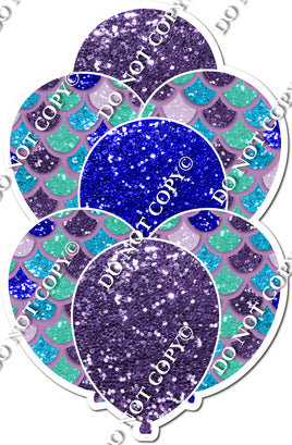 Mermaid - Sparkle Purple & Teal Balloon Bundle