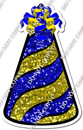 Yellow Sparkle & Blue Sparkle Party Hat w/ Variants
