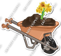 Gardening Wheelbarrow with Daffodils w/ Variants