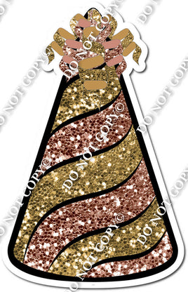 Gold Sparkle & Rose Gold Sparkle Party Hat w/ Variants