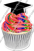 Rainbow Cupcake with Graduation Cap w/ Variants