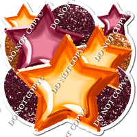 Orange & Burgundy Foil Balloon & Star Bundle