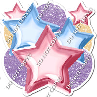Baby Pink & Blue, Lavender & Champagne Balloon & Star Bundle