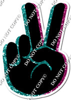 Sparkle Pink & Teal Silhouette Peace Sign w/ Variants