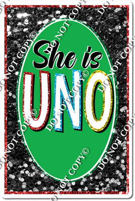 She is Uno game Card in Green w/ Variant