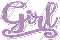 Lavender Gold Cursive Girl Statement w/ Variant