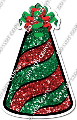 Red Sparkle & Green Sparkle Party Hat w/ Variants