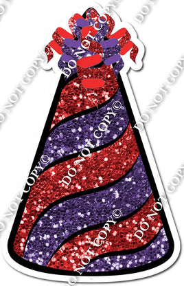 Red Sparkle & Purple Sparkle Party Hat w/ Variants