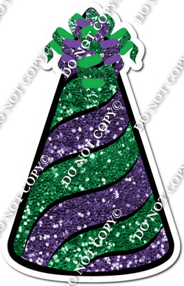 Purple Sparkle & Green Sparkle Party Hat w/ Variants