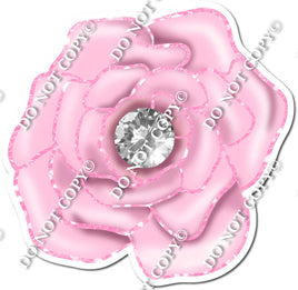 Baby Pink Open Rose with Diamond w/ Variants