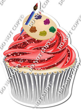 Red Cupcake with Painting Pallet w/ Variants