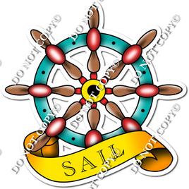 Traditional Tattoo - Ships Wheel, Sail Statement