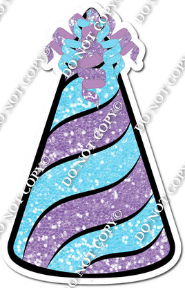 Baby Blue Sparkle & Lavender Sparkle Party Hat w/ Variants
