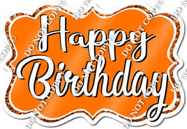 Flat Orange Happy Birthday Statement w/ Variant
