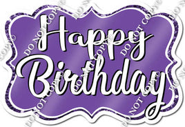 Flat Purple Happy Birthday Statement w/ Variant