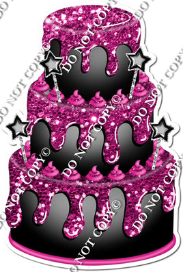 Black Cake, Hot Pink Dollops & Drip