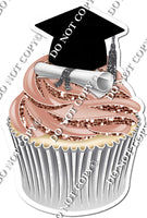 Rose Gold - Blank Graduation Cap Cupcake