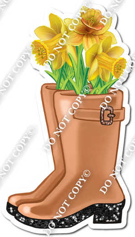 Gardening Boot with Daffodils w/ Variants