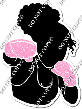 Kick Boxing Girl Punching - Sparkle Baby Pink w/ Variants