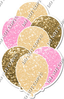 Sparkle Champagne, Gold, Baby Pink Balloon Bundle