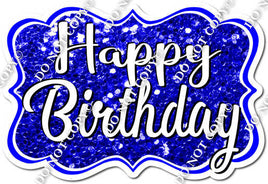 Sparkle Blue Happy Birthday Statement w/ Variant
