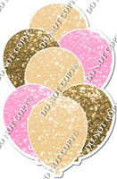 Sparkle Champagne, Gold, Baby Pink Balloon Bundle