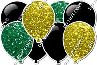 Green & Yellow Sparkle, & Flat Black Horizontal Balloon Panel