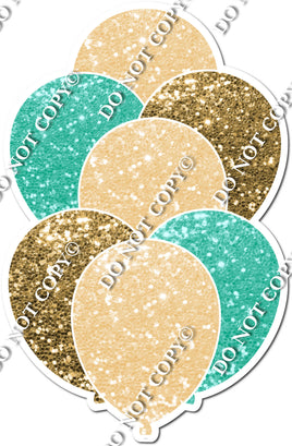 Sparkle Champagne, Mint, Gold Balloon Bundle