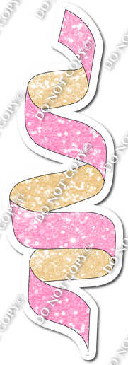 Champagne & Baby Pink Sparkle Streamer - Style 1