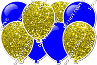 Yellow Sparkle & Flat Blue Horizontal Balloon Panel