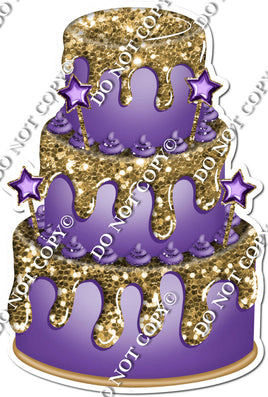 Purple Cake & Dollops, Gold Drip