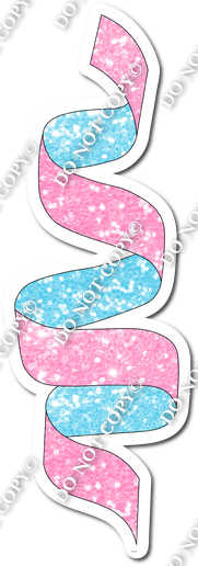 Baby Pink & Baby Blue Sparkle Streamer - Style 1