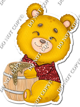 Bear with Honey - Red Shirt w/ Variants