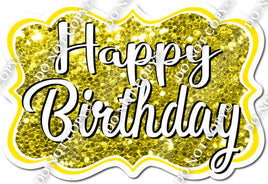 Sparkle Yellow Happy Birthday Statement w/ Variant