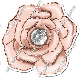 Rose Gold Open Rose with Diamond w/ Variants