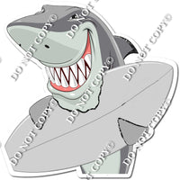 Grey Shark with Surfboard
