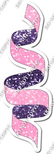 Baby Pink & Purple Sparkle Streamer - Style 1