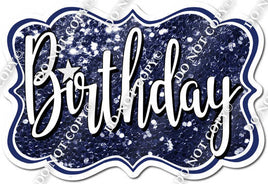 Sparkle Navy Blue Birthday Statement w/ Variant