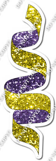 Yellow & Purple Sparkle Streamer - Style 1