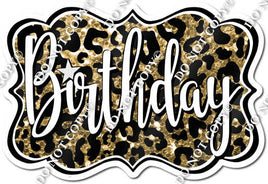 Sparkle Gold Leopard Birthday Statement w/ Variant