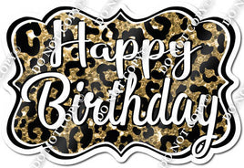 Sparkle Gold Leopard Happy Birthday Statement w/ Variant
